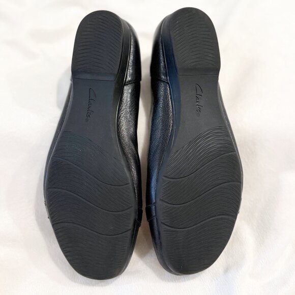 Clarks Collection Blanche West Black Leather Buckle Ballet Flat Slip On Shoe 10 - Picture 5 of 10